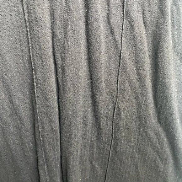 FLAX black cotton knit maxi dress minimalist lagenlook stretch boho sleeveless M - Picture 5 of 9